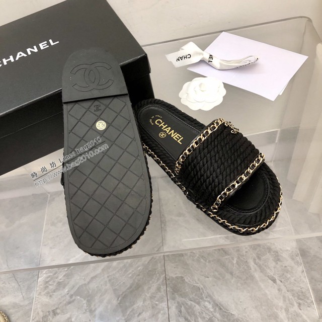 Chanel全網專櫃大爆款 香奈兒2022早春新款蜜兒鏈條拖鞋 dx3247